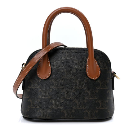 Mini Calfskin Canvas Handbag - Tan