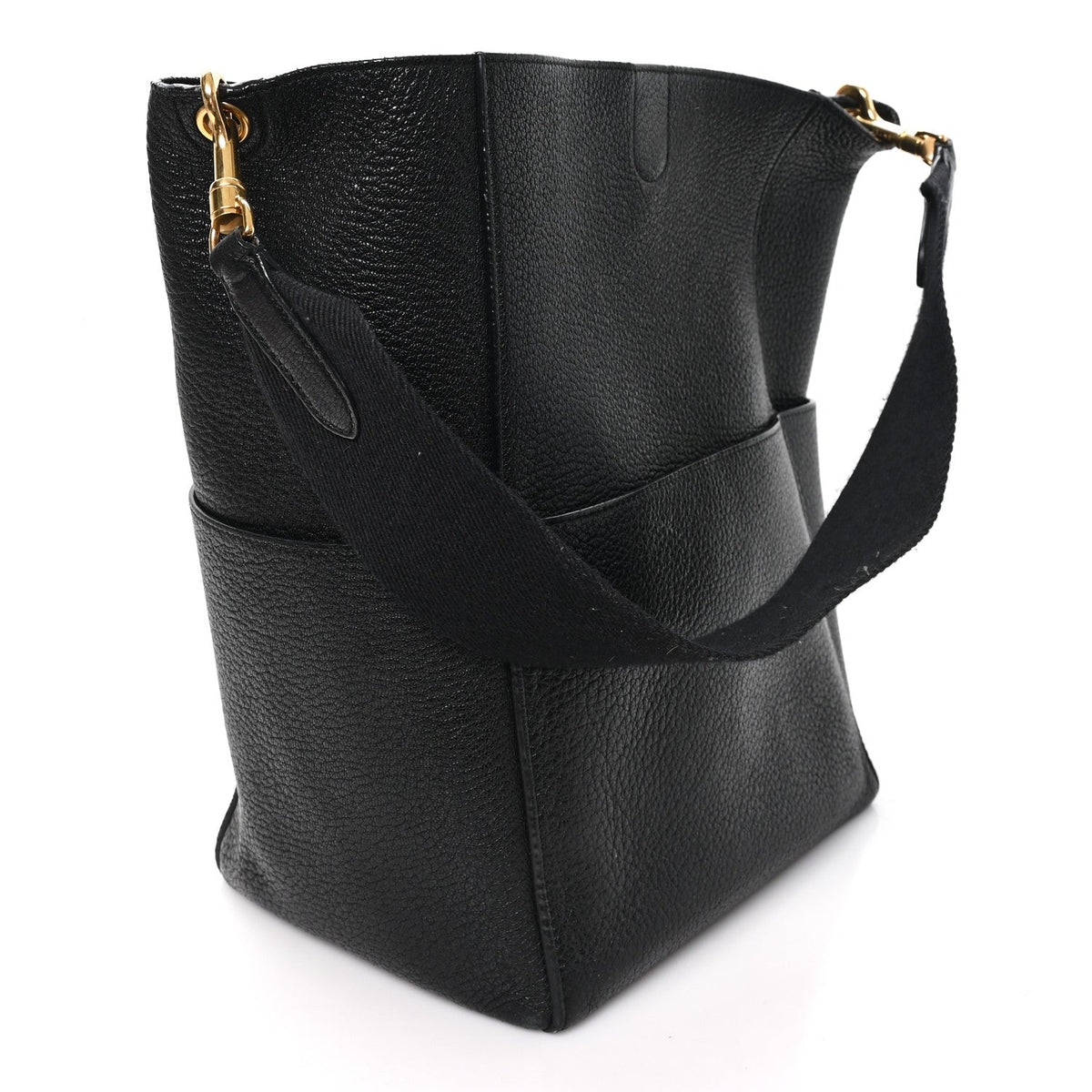 Calfskin Bucket Bag - Black