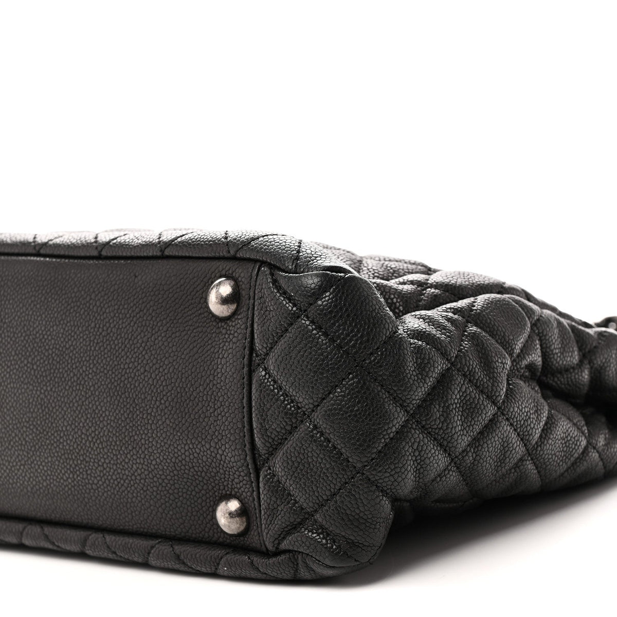 Quilted Caviar Tote Bag - Black