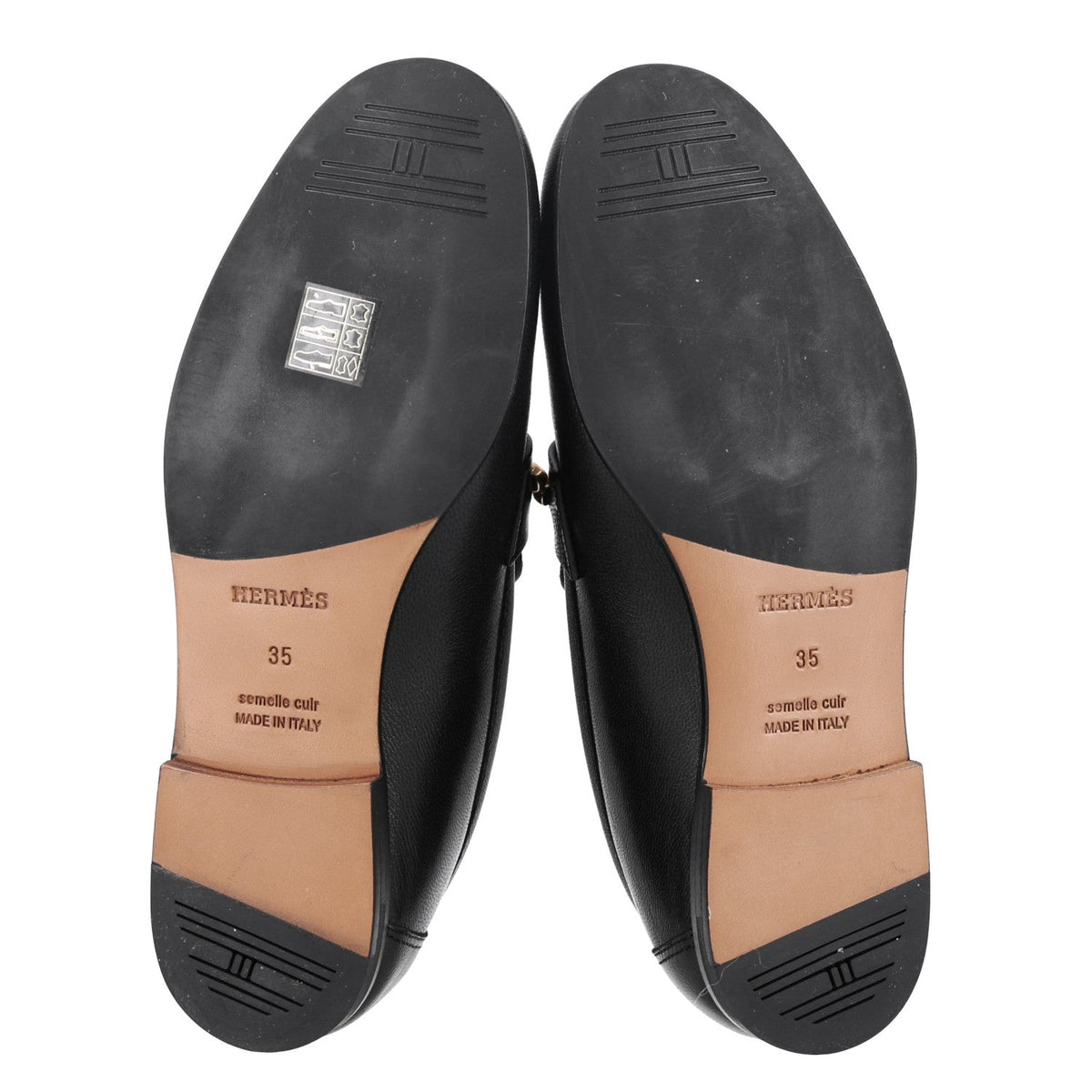 Hermes Calfskin Women's Colette Loafers 35 Black