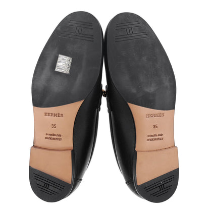Hermes Calfskin Women's Colette Loafers 35 Black