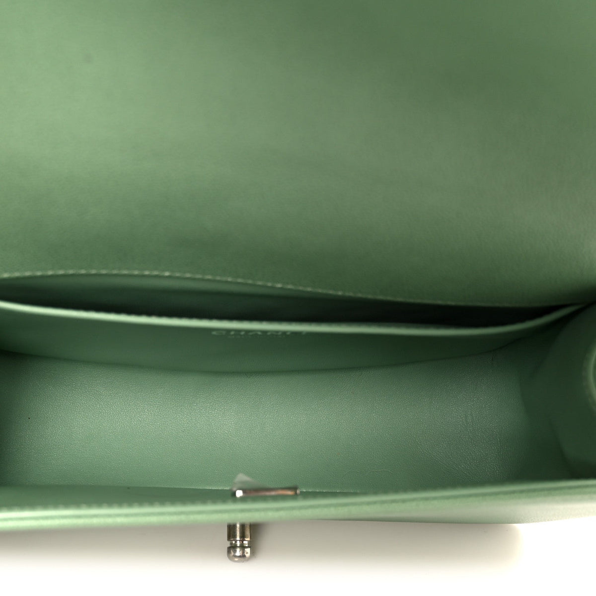 Medium Quilted Caviar Flap Shoulder Bag - Light Green