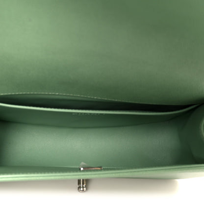 Medium Quilted Caviar Flap Shoulder Bag - Light Green
