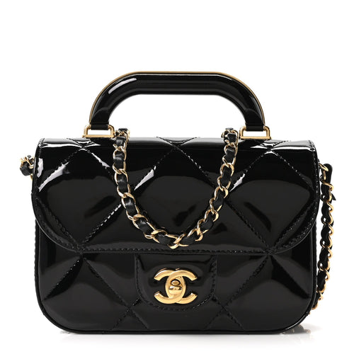 Mini Calfskin Clutch Bag - Black