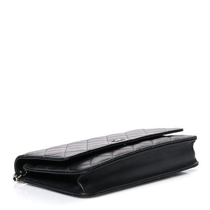 Quilted Lambskin Wallet Bag - Black