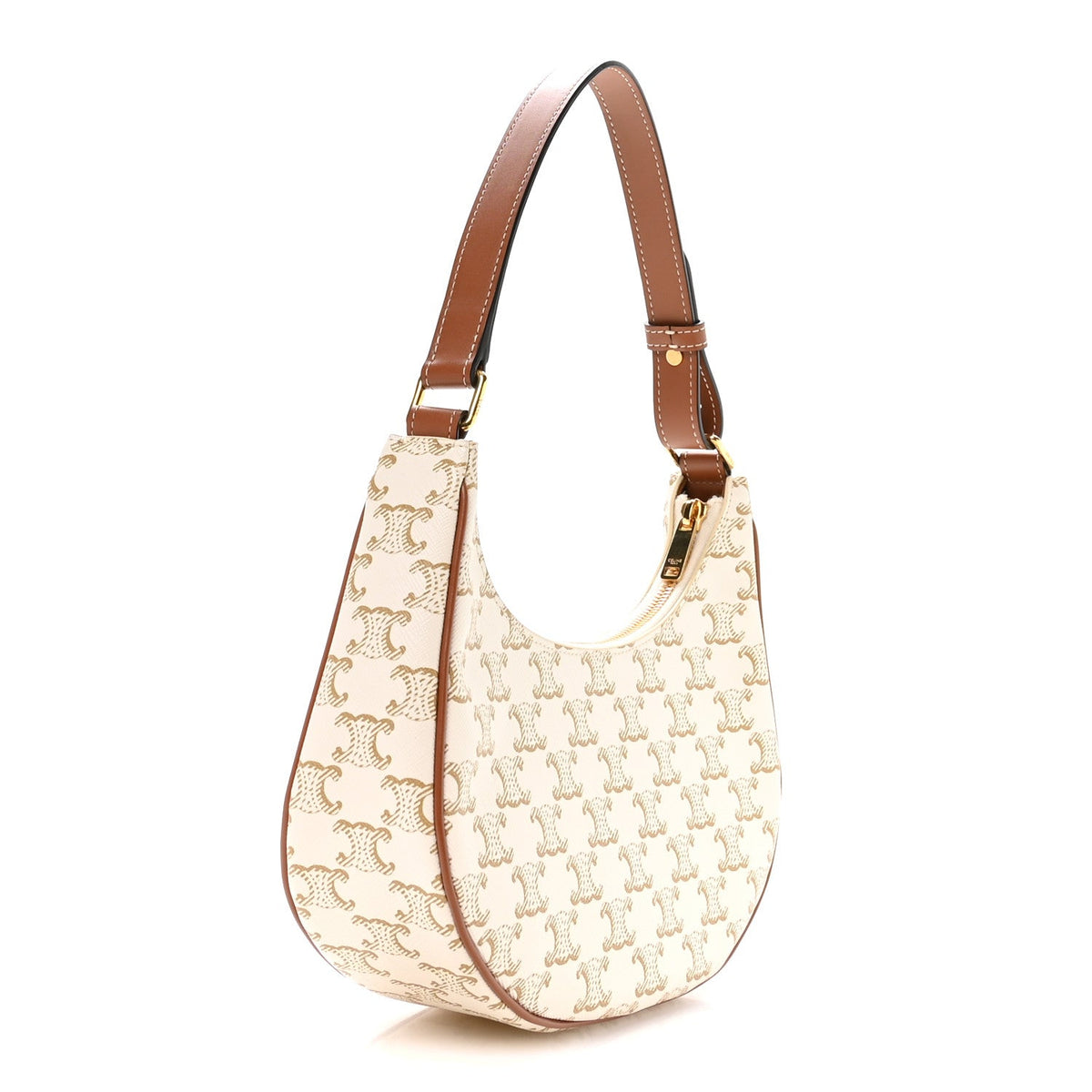 Calfskin Canvas Shoulder Bag - White