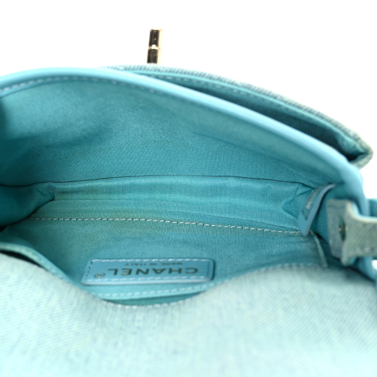 Small Quilted Flap Shoulder Bag - Blue