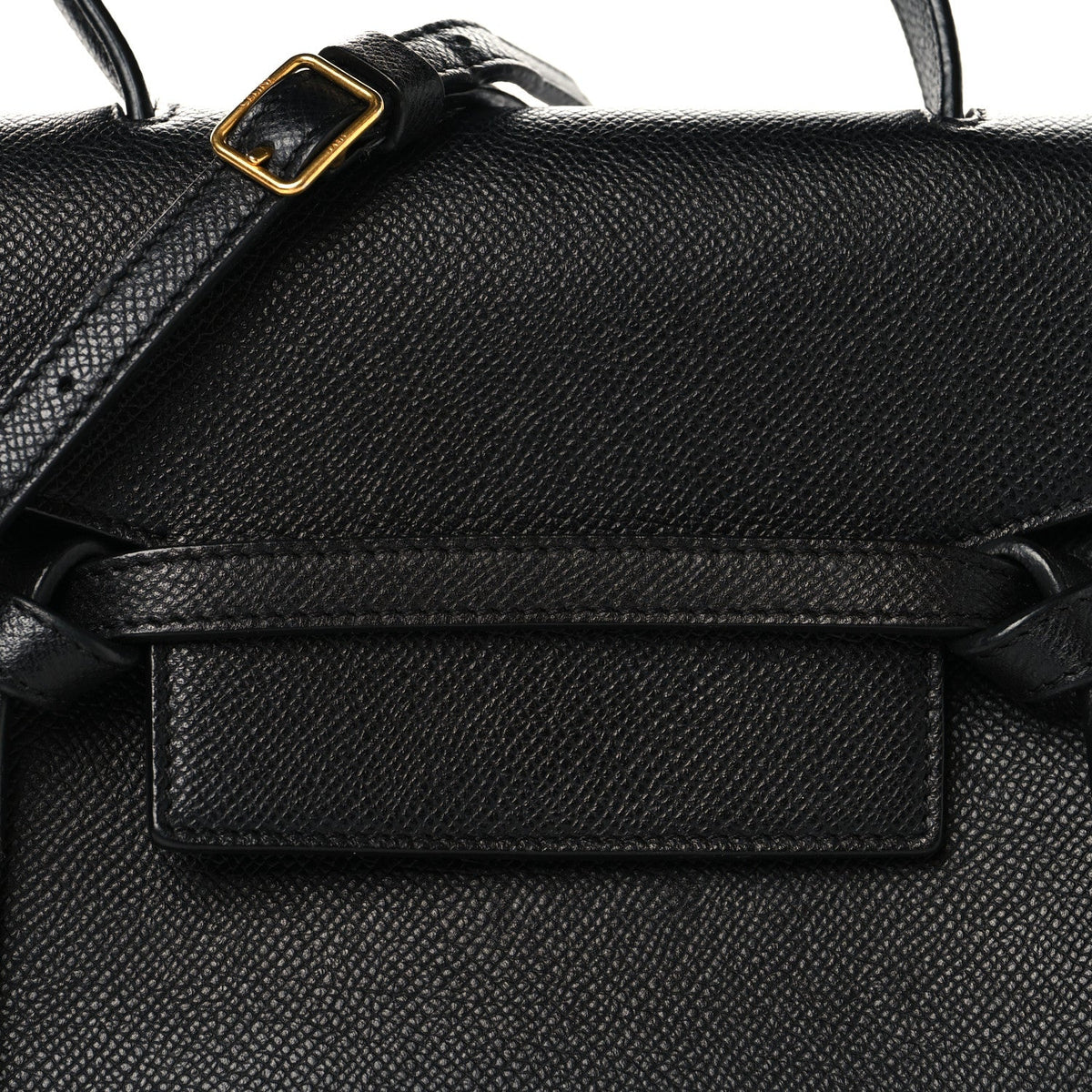 Nano Calfskin Belt Bag - Black
