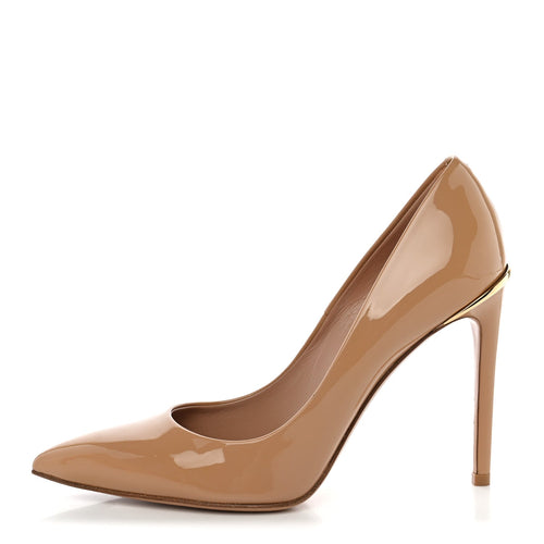 Patent Calfskin Eyeline Pumps Nude