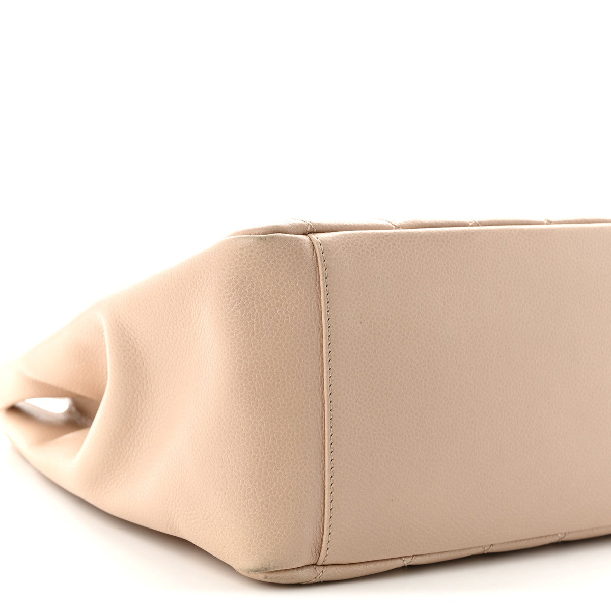 Quilted Caviar Tote Bag - Beige