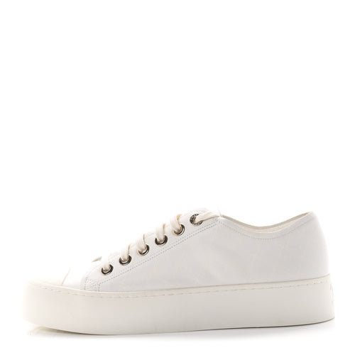 Lambskin Printed Logo Sneakers White