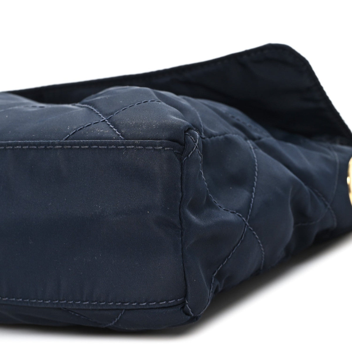 Quilted Nylon Shoulder Bag - Blue