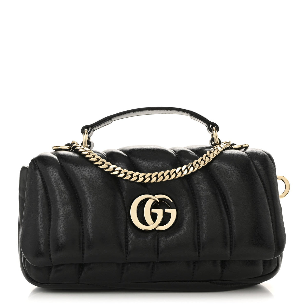 Mini Quilted Lambskin Shoulder Bag - Black