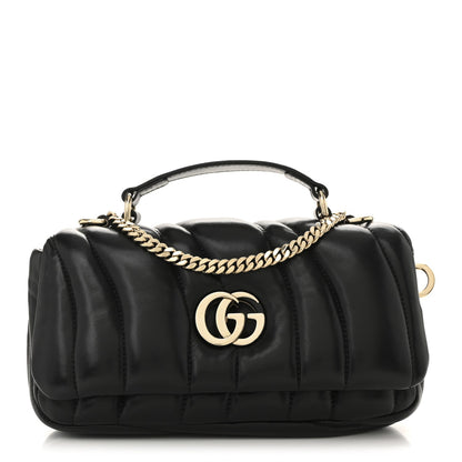 Mini Quilted Lambskin Shoulder Bag - Black