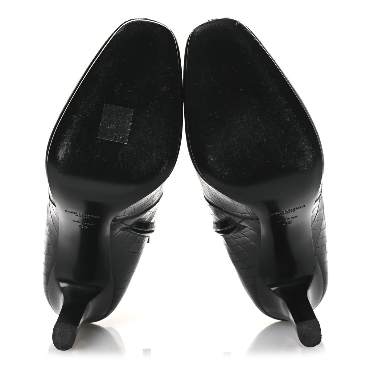 Saint Laurent Leather Women's Jane 90 Zip Booties 42 Black