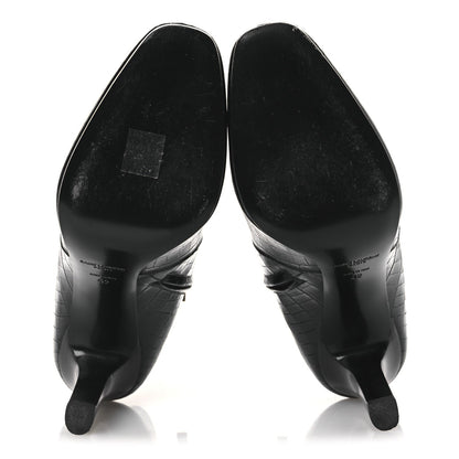 Saint Laurent Leather Women's Jane 90 Zip Booties 42 Black