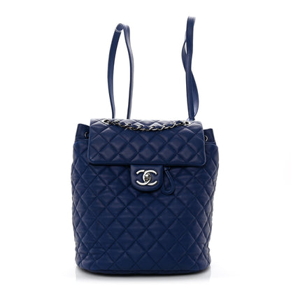 Small Quilted Lambskin Backpack - Blue