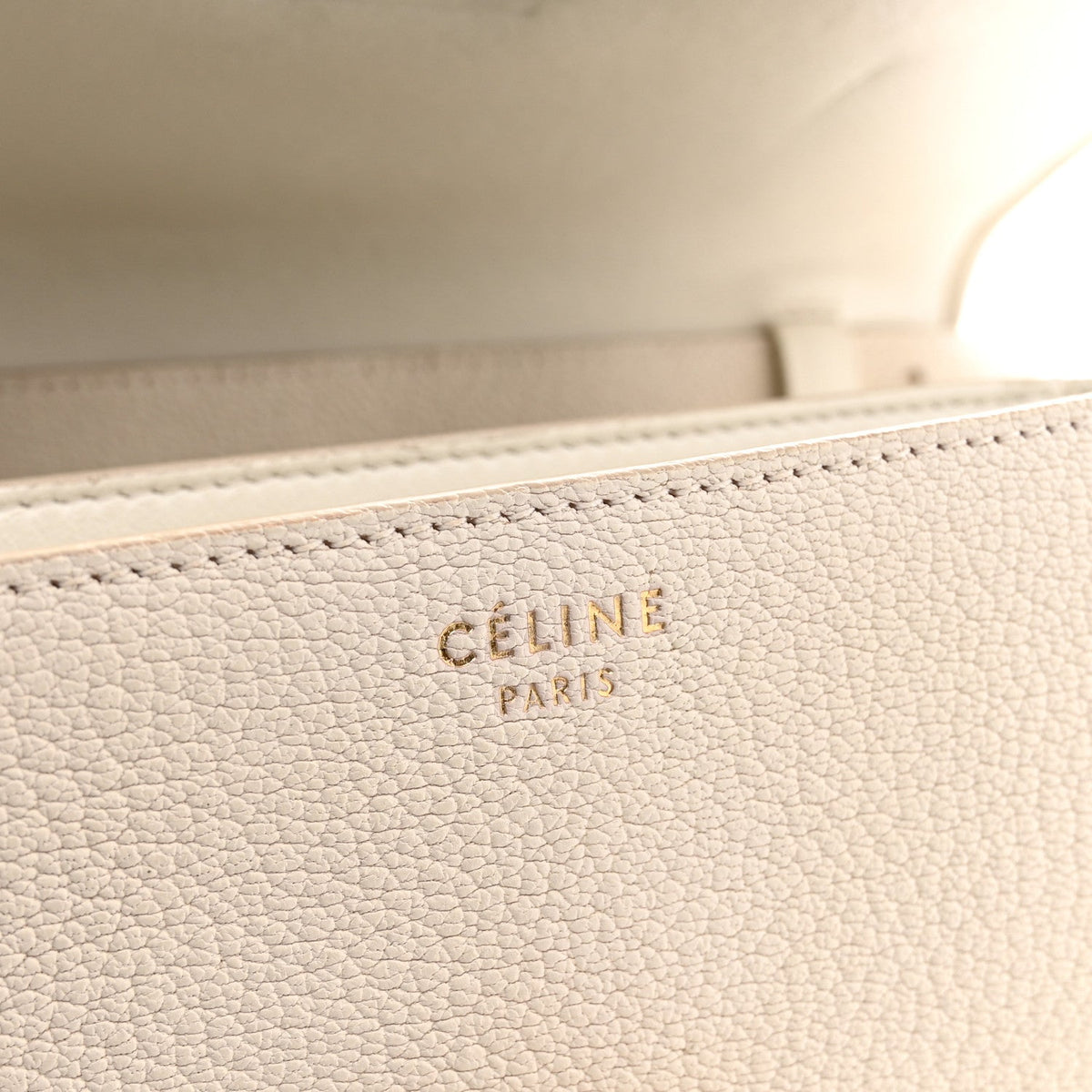 Medium Goatskin Flap Shoulder Bag - White