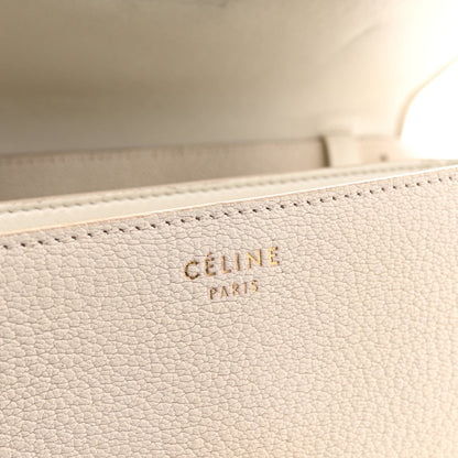 Medium Goatskin Flap Shoulder Bag - White