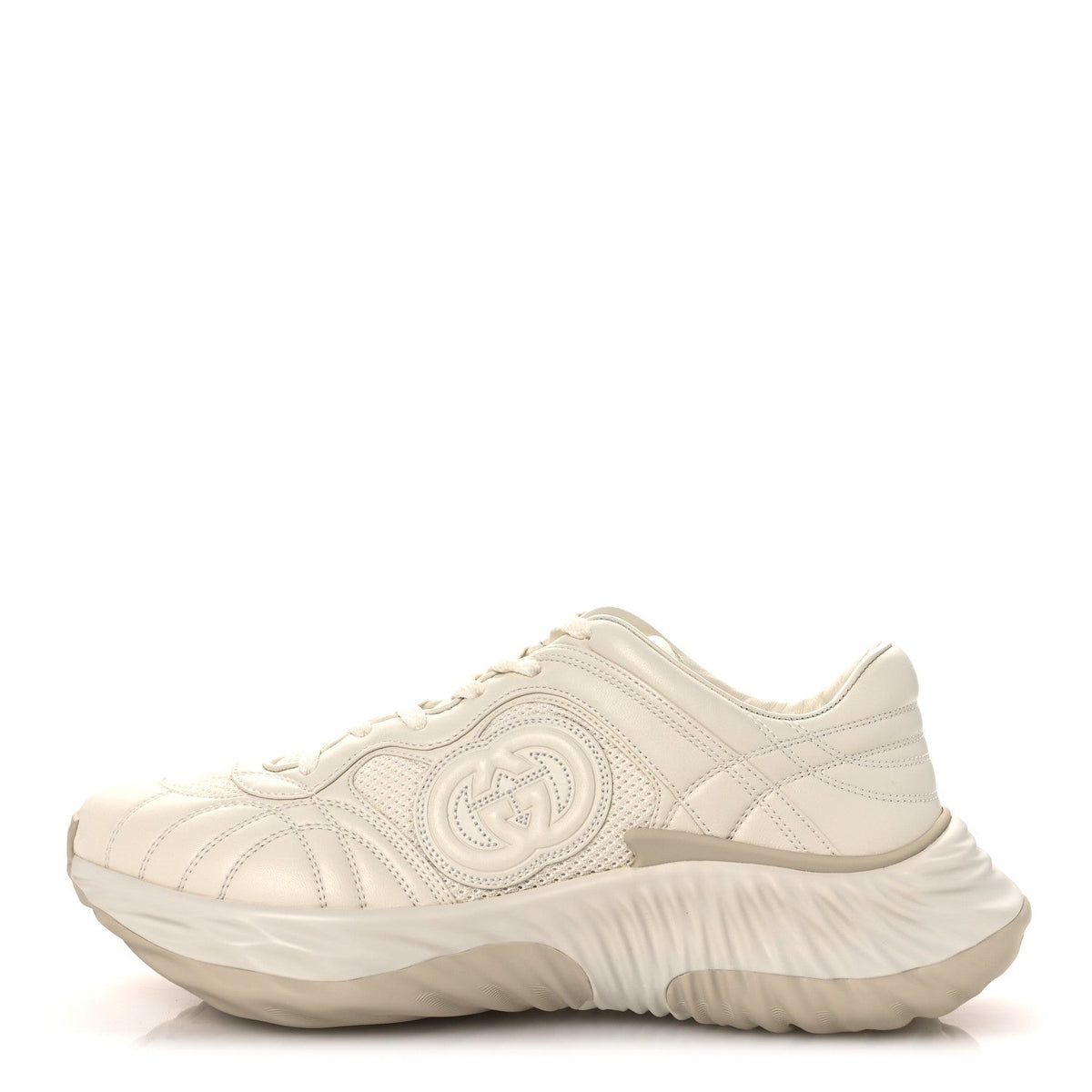 New Nappa Sombre Interlocking G Ripple Platform Sneakers 9.5 Off White