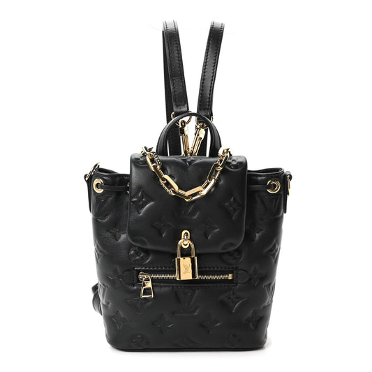 Mini Lambskin Backpack - Black