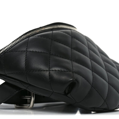 Quilted Calfskin Belt Bag - Black