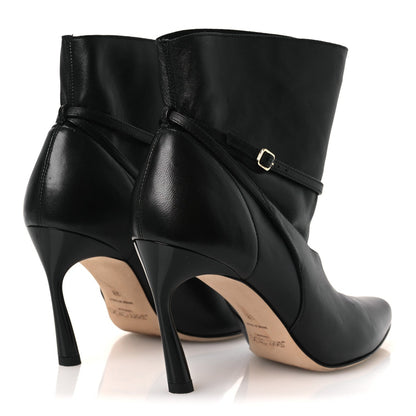 Jimmy Choo Nappa Calfskin Women's Cacia 85 Ankle Boots 38 Black
