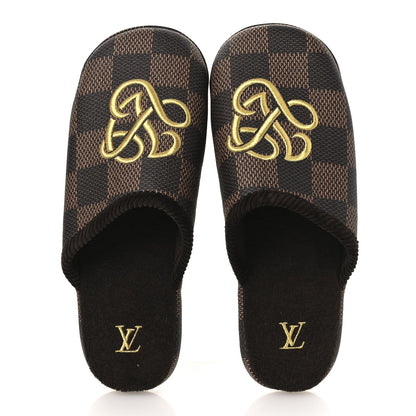 Louis Vuitton Damier Ebene Men's Palace Slippers 8 Mocha