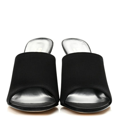 Gucci Satin Silk Women's Logo Sandal Pumps 38 Black