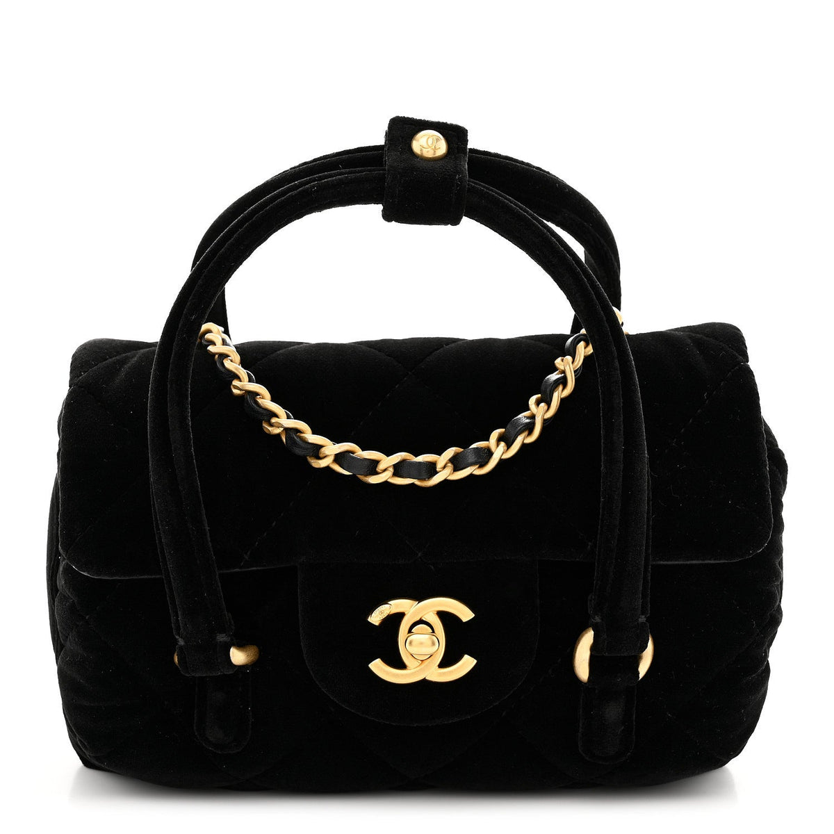 Mini Quilted Flap Shoulder Bag - Black