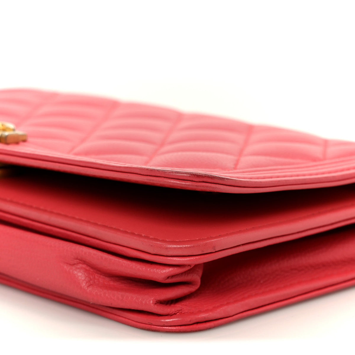 Quilted Caviar Wallet Bag - Pink