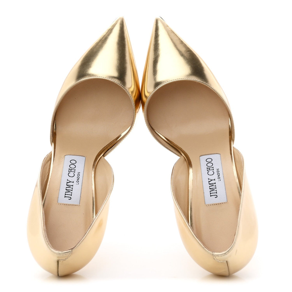 Jimmy Choo Mirror Calfskin Women's Darylin 100 Pumps 35 Gold