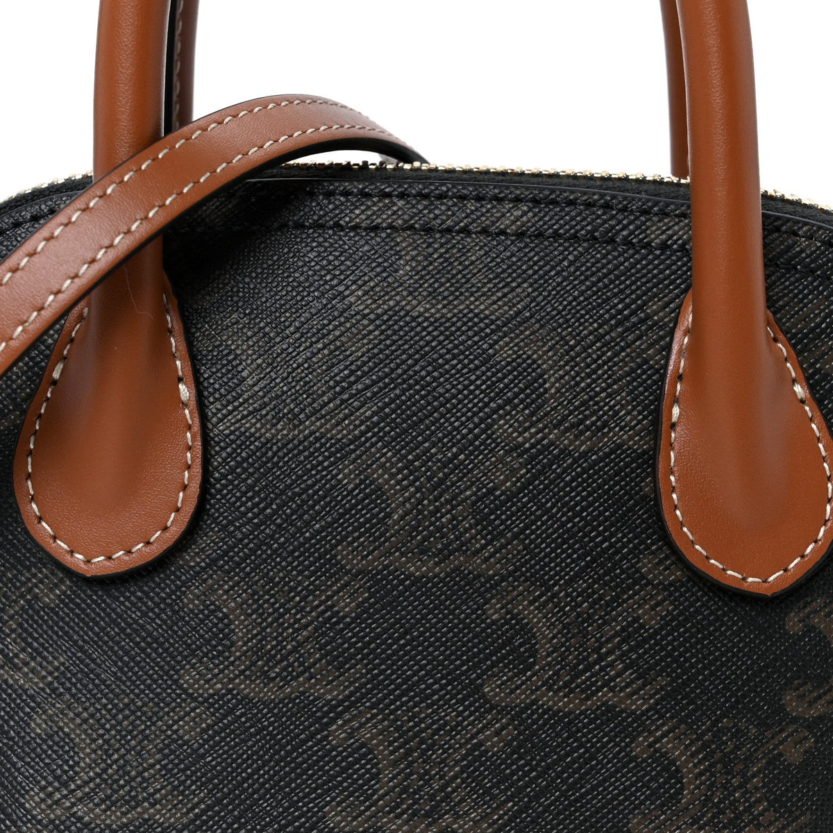 Mini Calfskin Canvas Handbag - Tan