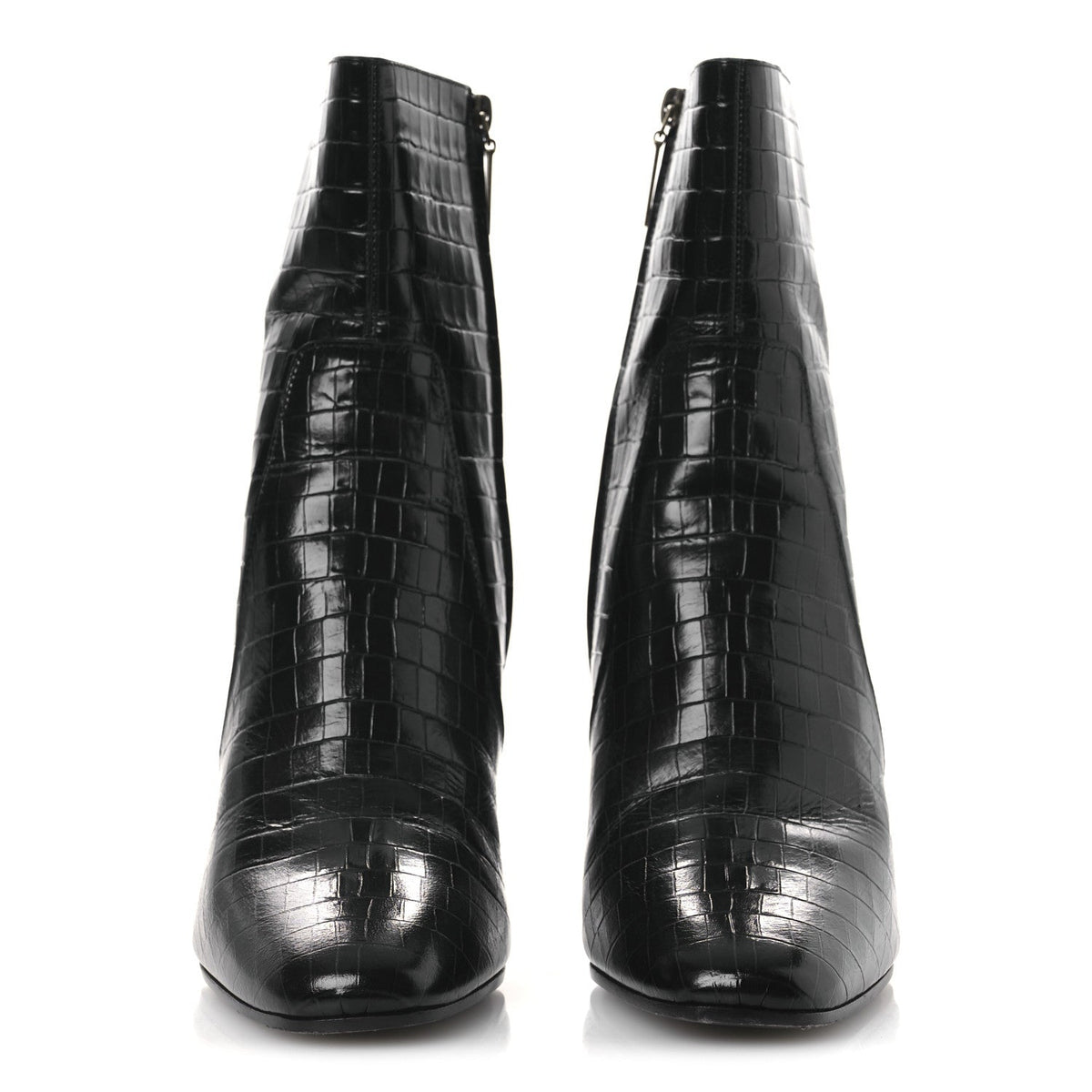 Saint Laurent Leather Women's Jane 90 Zip Booties 42 Black