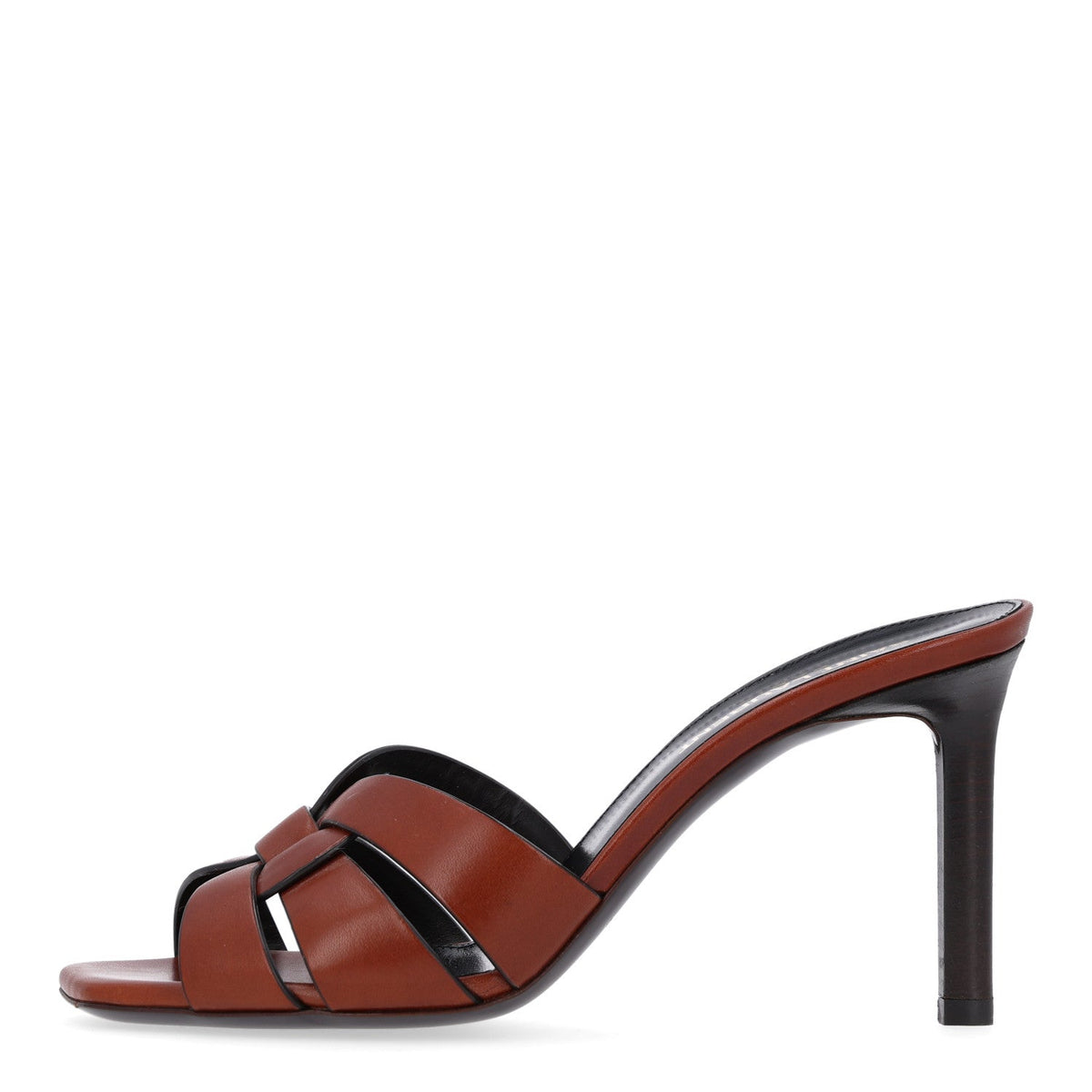 Saint Laurent Calfskin Women's Tribute 85 Slide Sandals 36 New Papaya