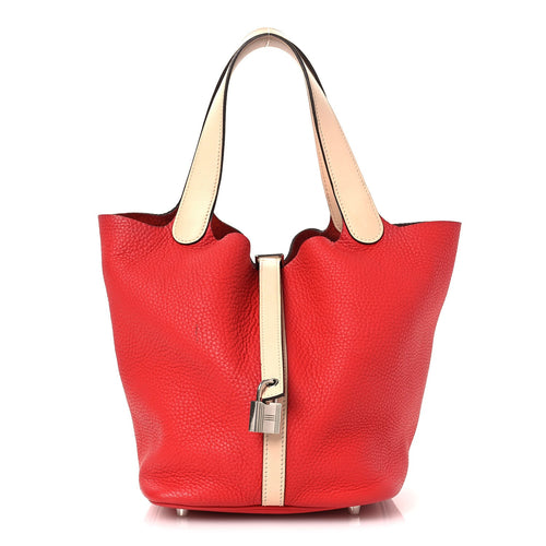 Taurillon Clemence Swift Eclat Picotin L Handbag