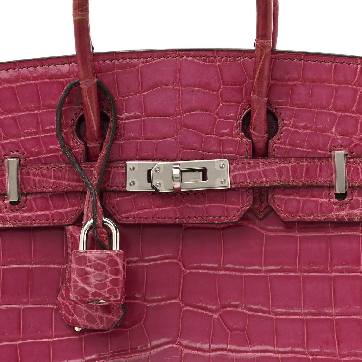 Shiny Niloticus Crocodile Birkin 25 Rose Handbag