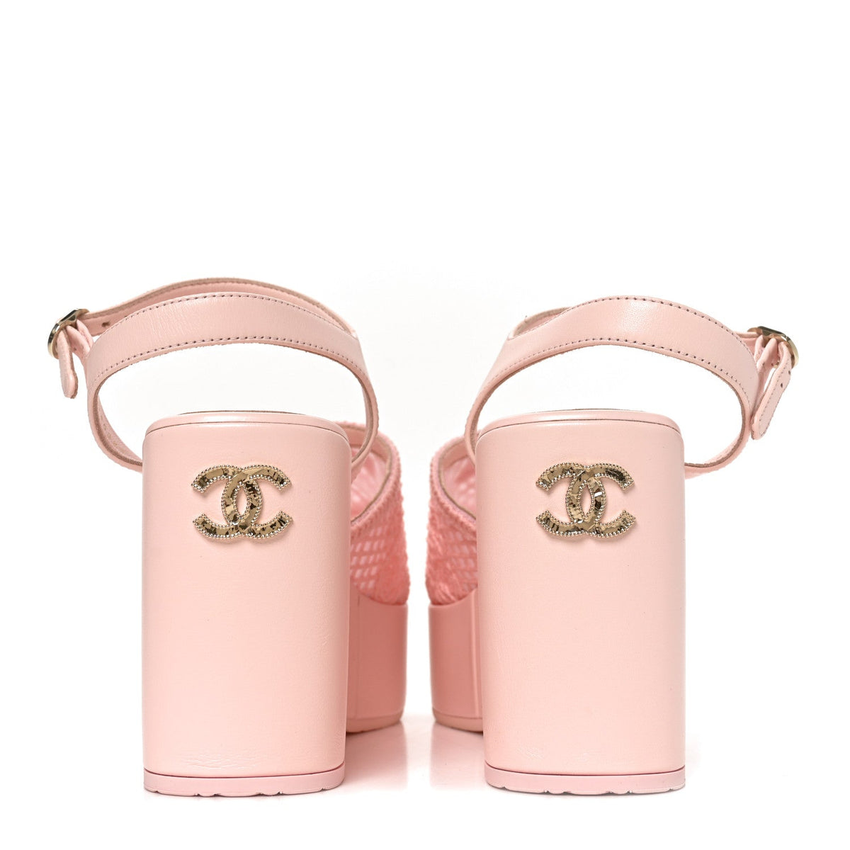 Chanel Fabric Calfskin CC Women's Platform Sandals