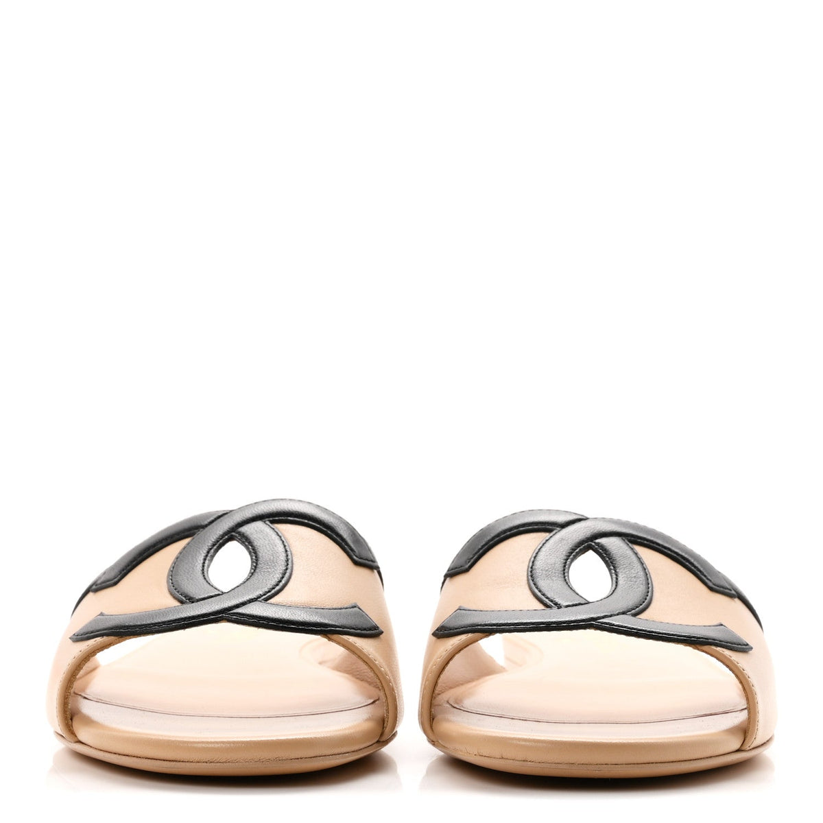 Chanel Lambskin CC Cutout Sandal Women's Mules