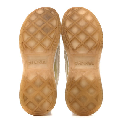Chanel Velvet Calfskin Mixed Fibers CC Women's Sneakers Ivory Black