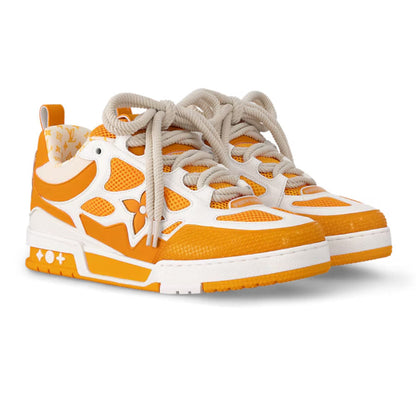Skate Sneaker 'White/Orange Monogram Flower'