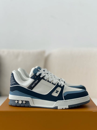 Trainer White - Blue Low-Top Sneaker