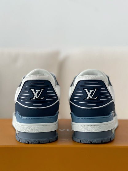Trainer White - Blue Low-Top Sneaker