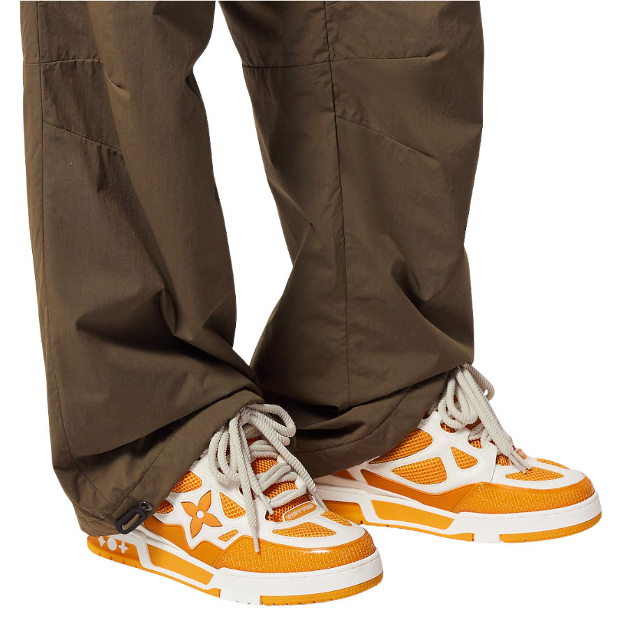 Skate Sneaker 'White/Orange Monogram Flower'