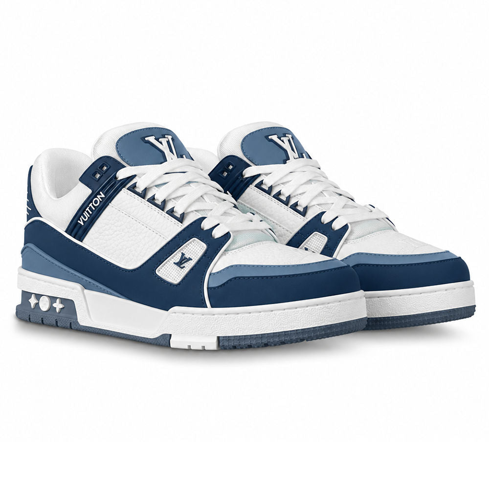 Trainer White - Blue Low-Top Sneaker