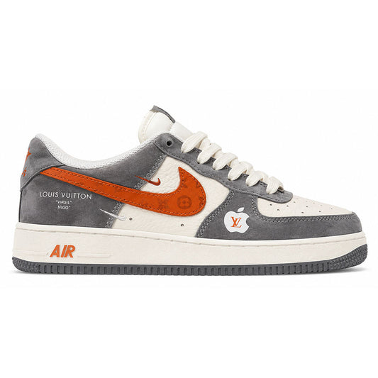Air Force 1 Low Grey Monogram Orange Swoosh