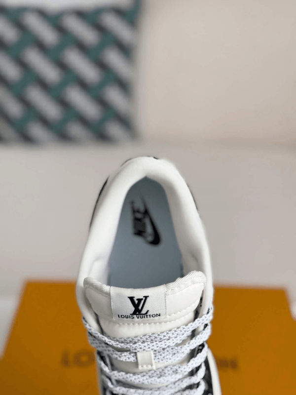 Sb Dunk Low White Black Denim Monogram Sneaker
