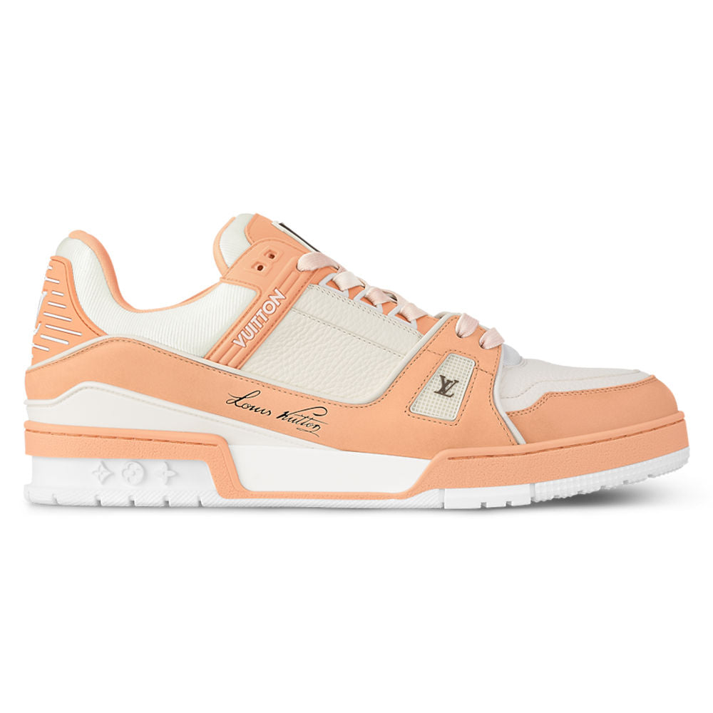 Trainers Nubuck & Grained Calf Leather - Orange Low-Top Sneaker