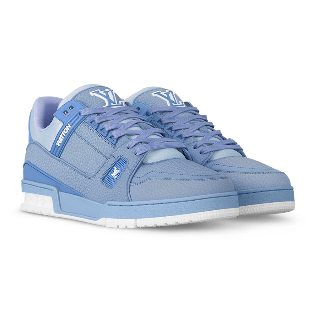 Trainer Grained Calf Leather Pastel - Blue Low-Top Sneaker