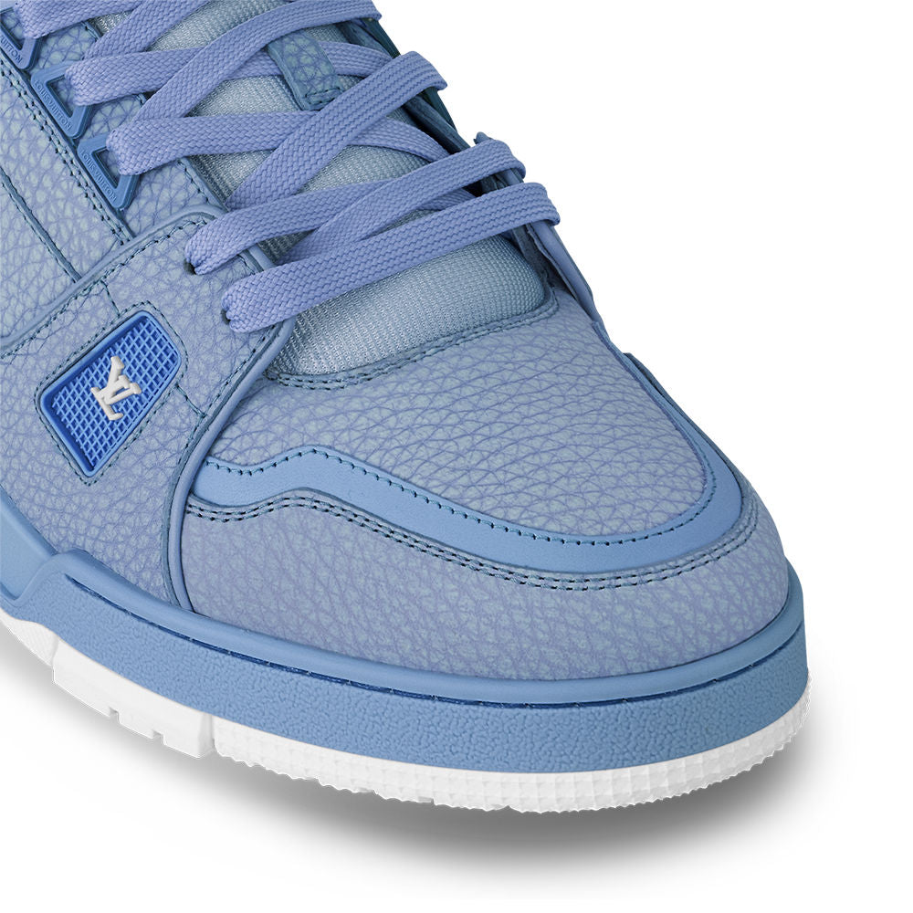 Trainer Grained Calf Leather Pastel - Blue Low-Top Sneaker